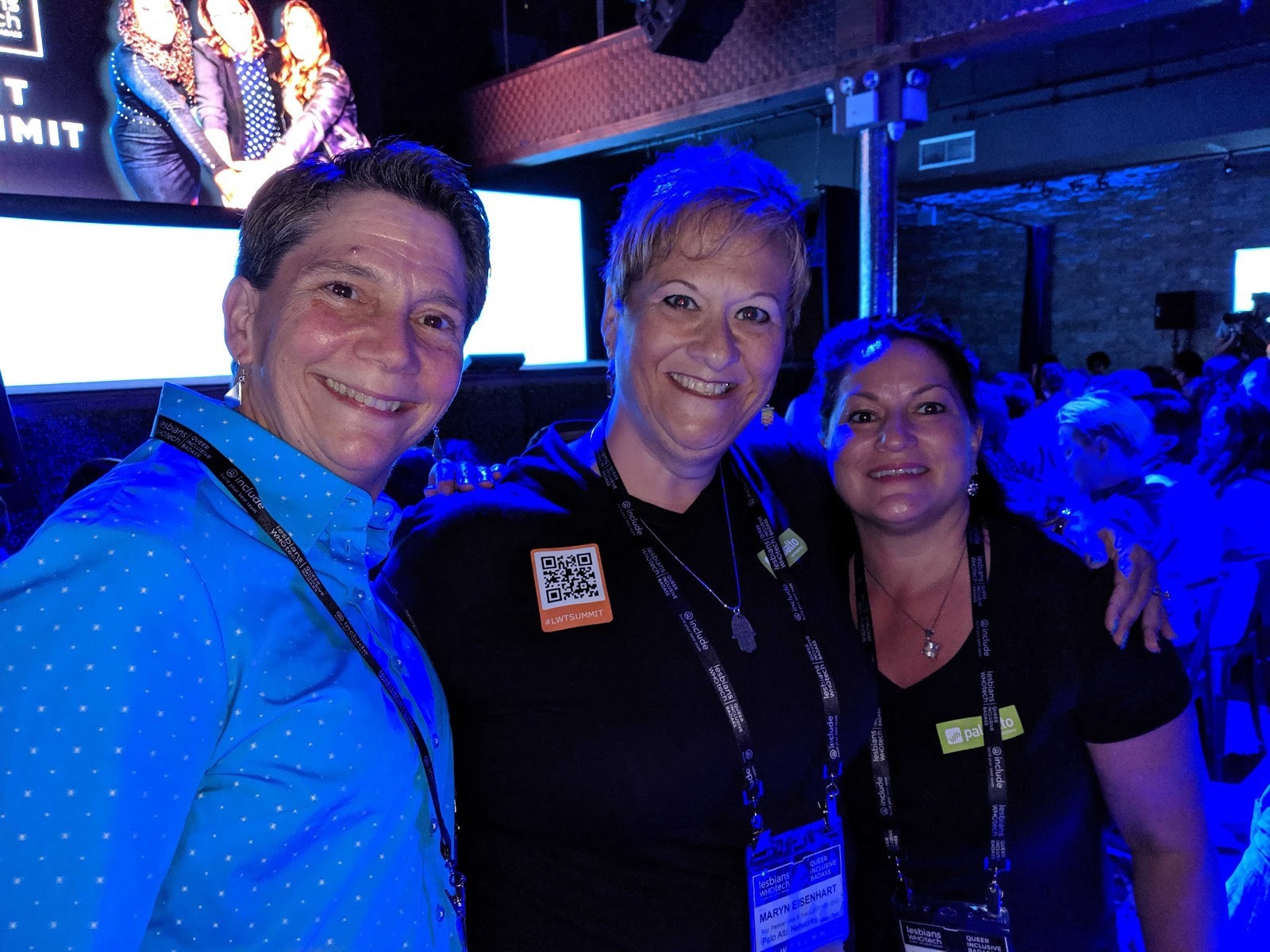 Employees from the Palo Alto Networks LGBTQIA+ Employee Network participate in Lesbians Who Tech. 