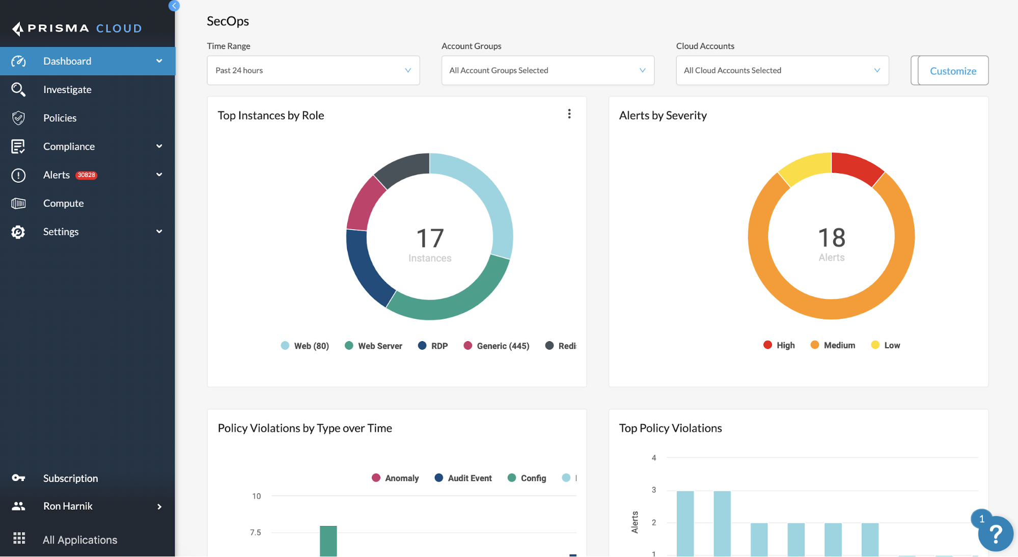 Screenshot of Prisma Cloud, by Palo Alto Networks