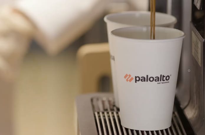 Palo Alto Networks handed out fresh coffee and swag to everyone who visited the booth on RSAC day three.