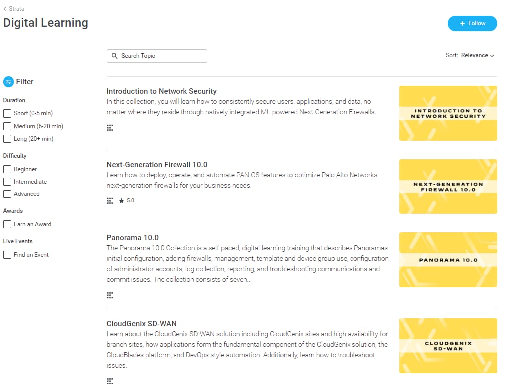 This shows some of the ways you can filter the digital learning offerings in Beacon to find what best fits your cybersecurity training needs. 