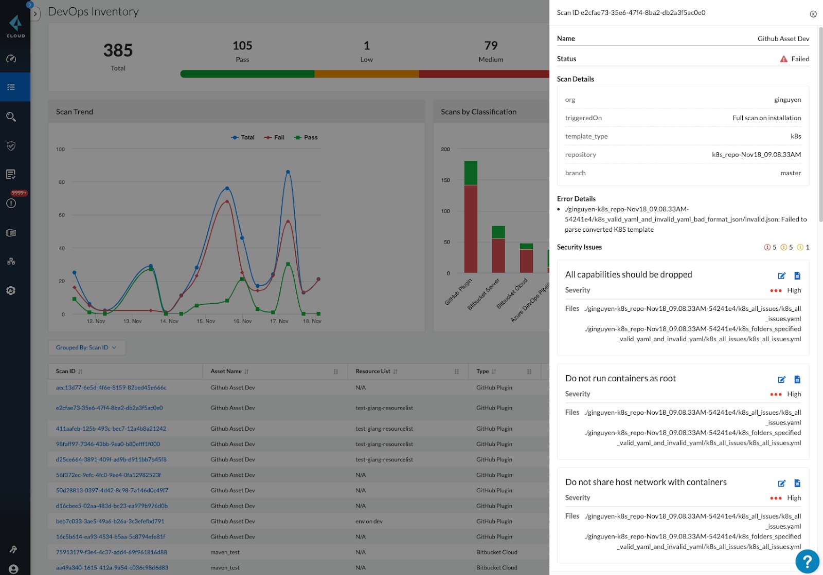 IaC scan result details in Prisma Cloud