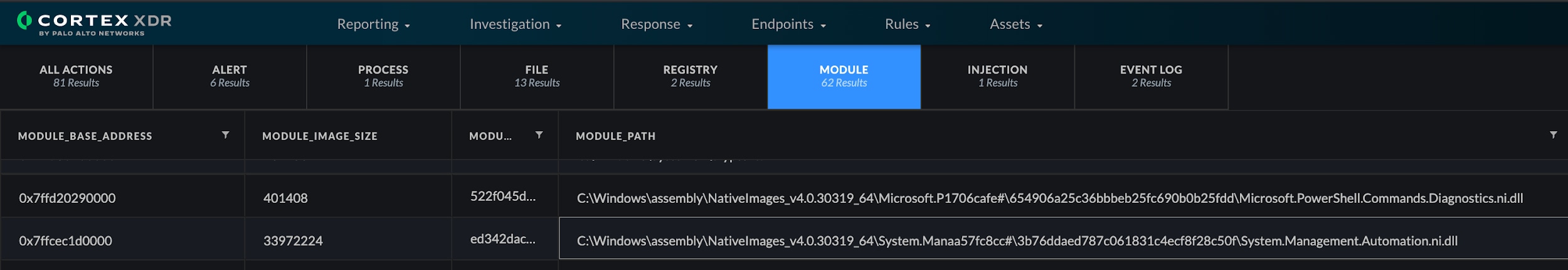 Module Loading PowerShell DLLs with Cortex XDR