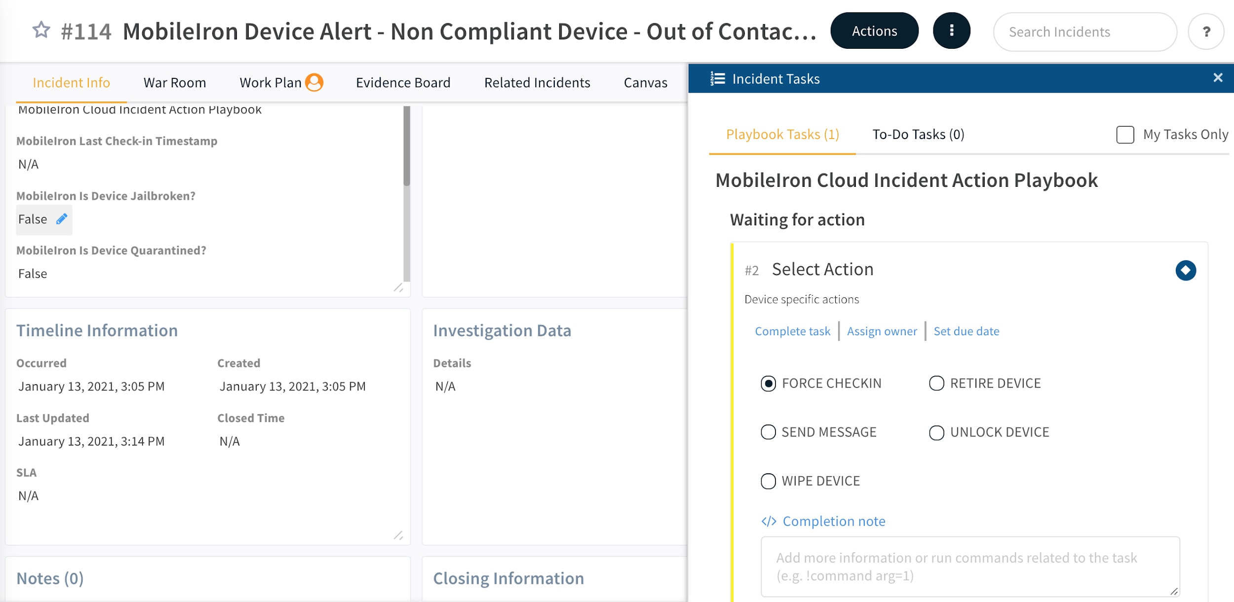 The MobileIron UEM content pack for Cortex XSOAR by Palo Alto Networks allows customers to discover security incidents related to all of the endpoints they manage