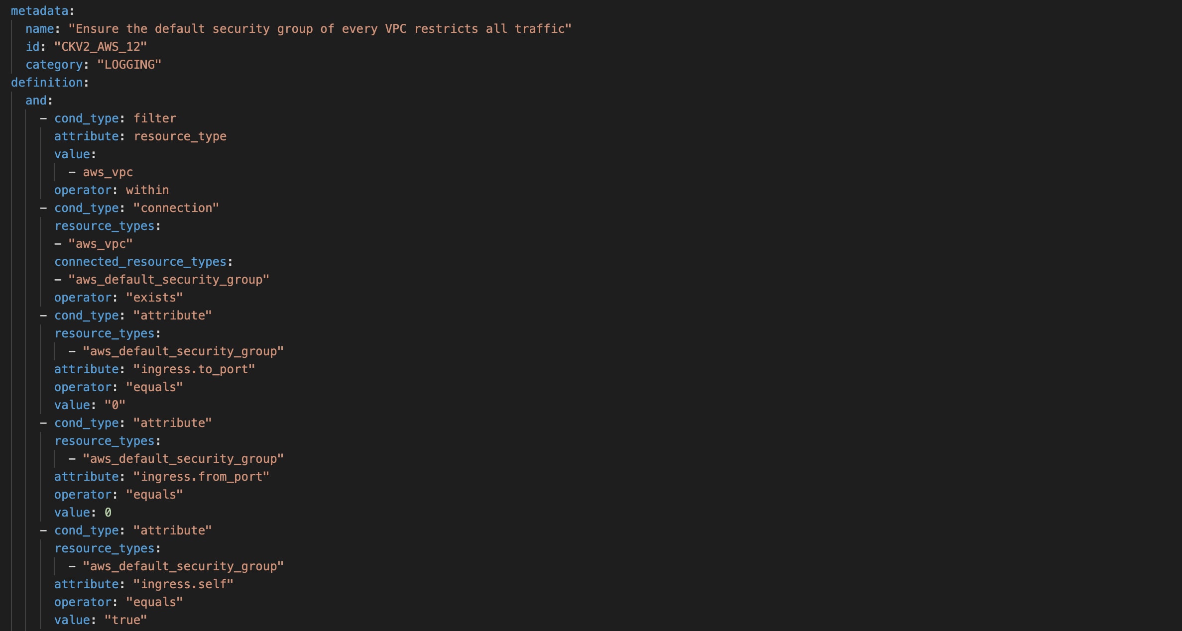 A YAML file for a graph-based policy for Checkov