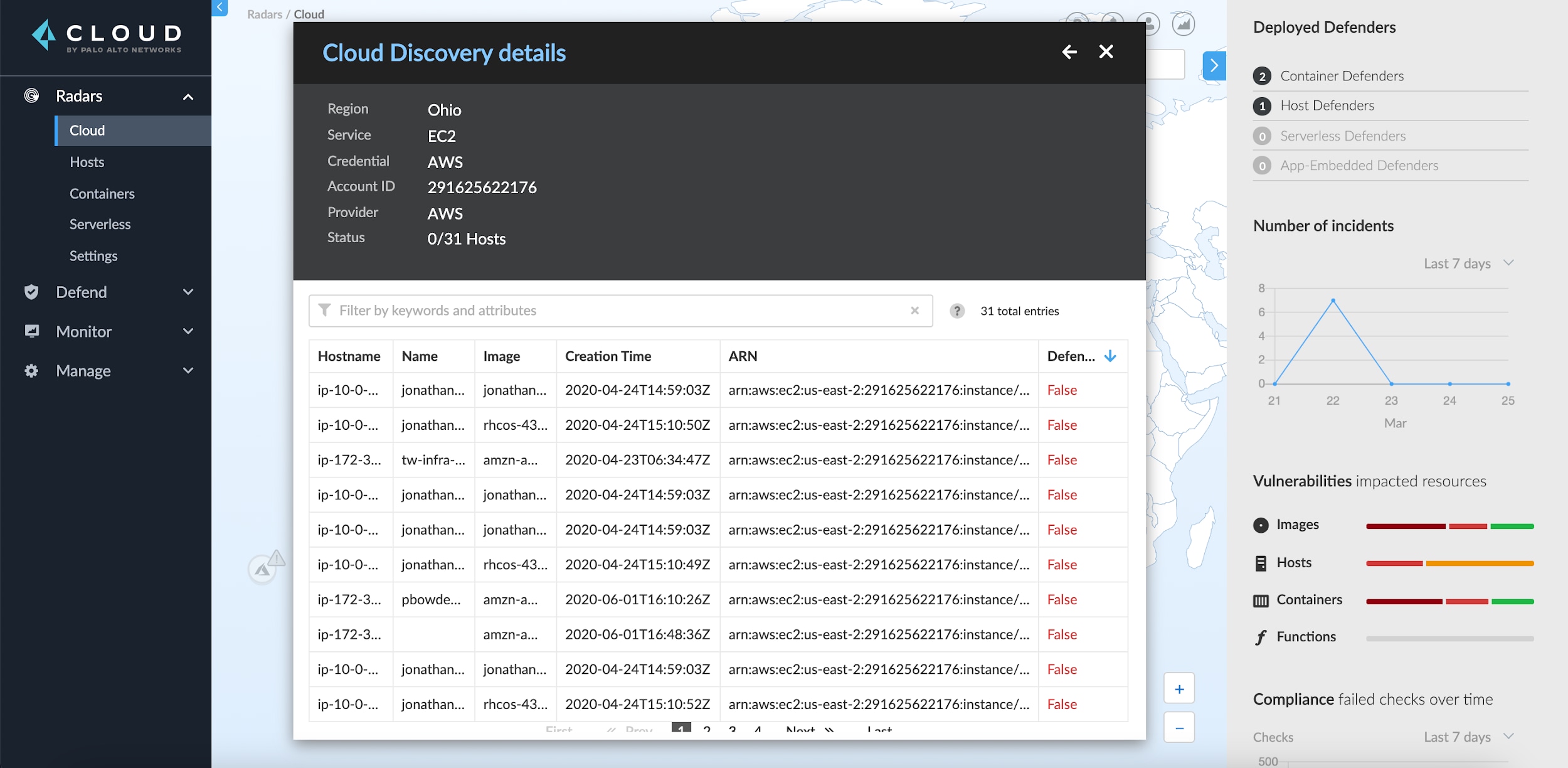 Figure 1. Discovering unprotected VMs in Prisma Cloud.