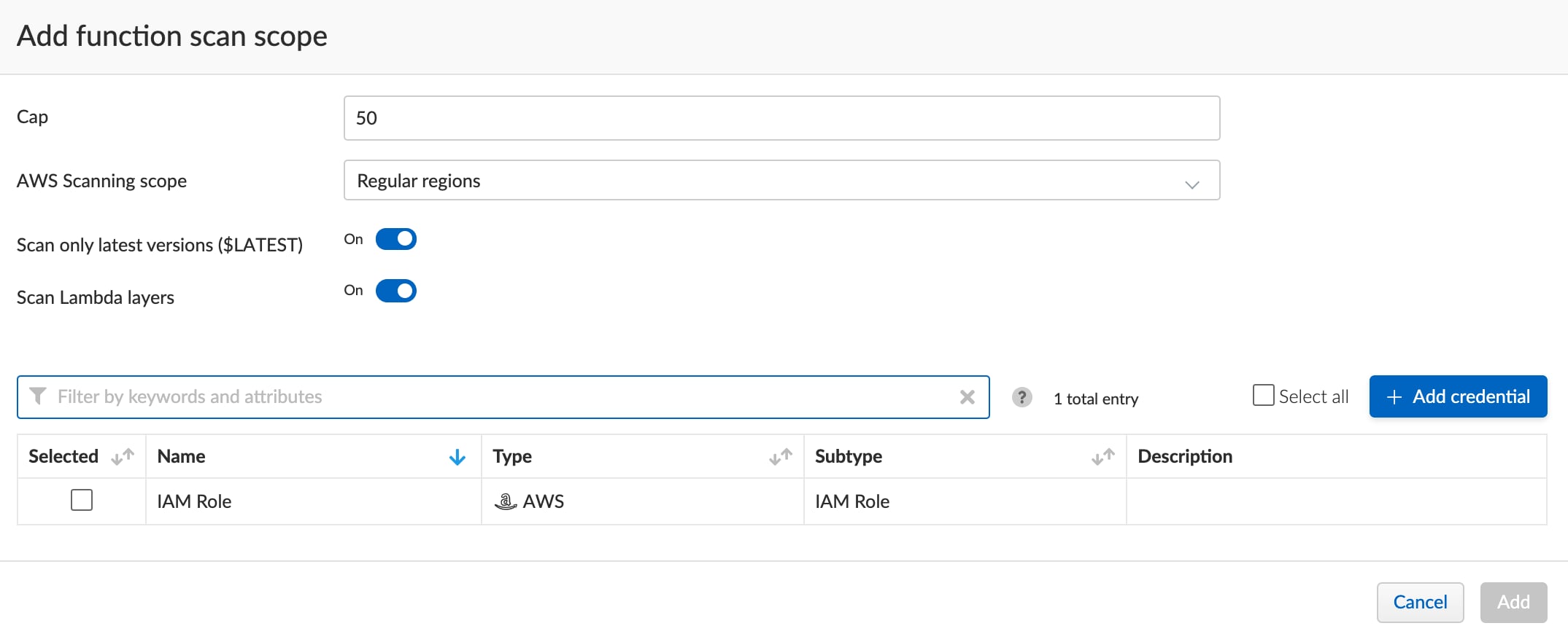 Creating a function scan scope that includes Lambda layers