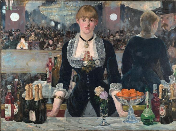 painting of A Bar at the Folies-Bergère” by Edouard Manet