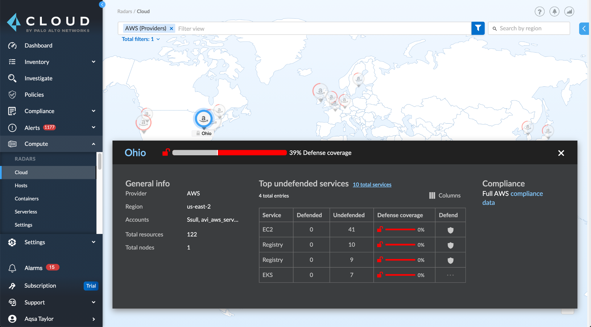 Cloud discovery across AWS regions