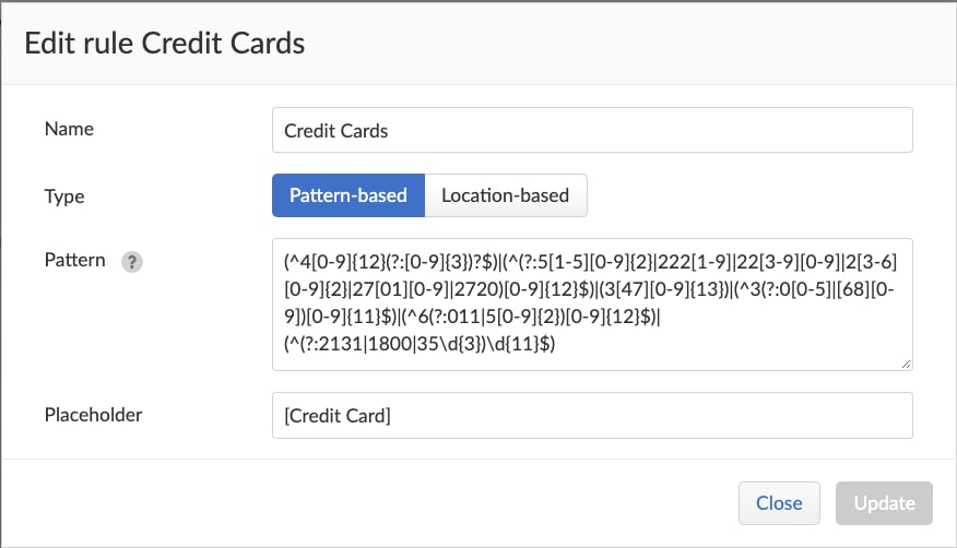 Creating a Pattern-Based Log Scrubbing Rule for Credit Card Numbers