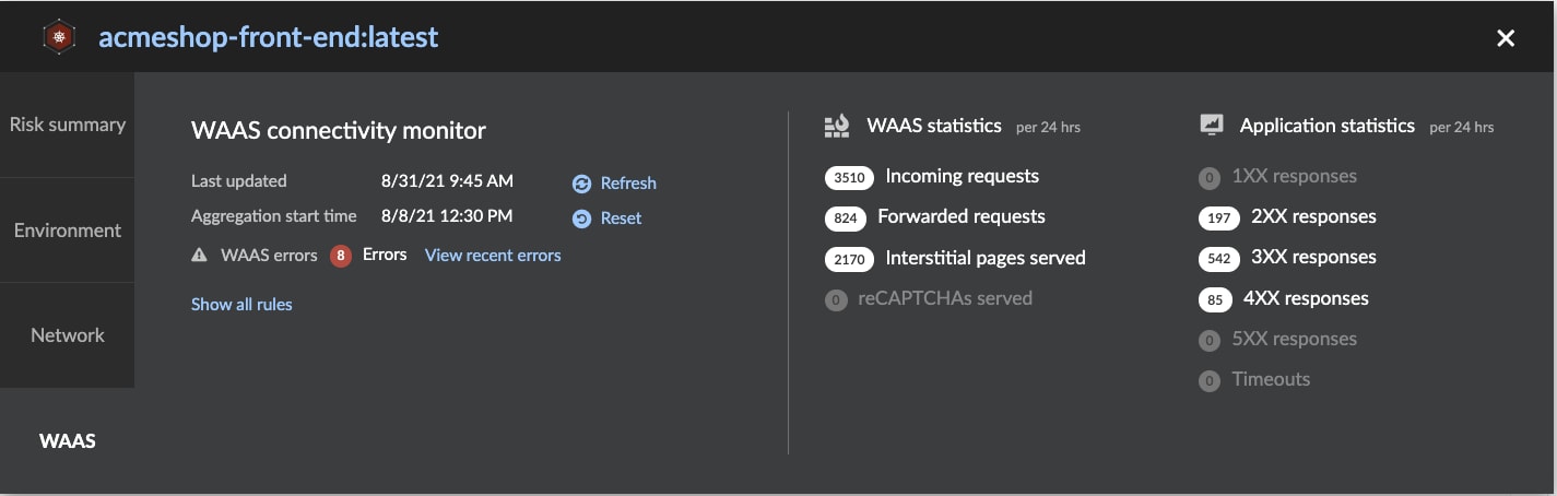 WAAS Connectivity Monitor Screen