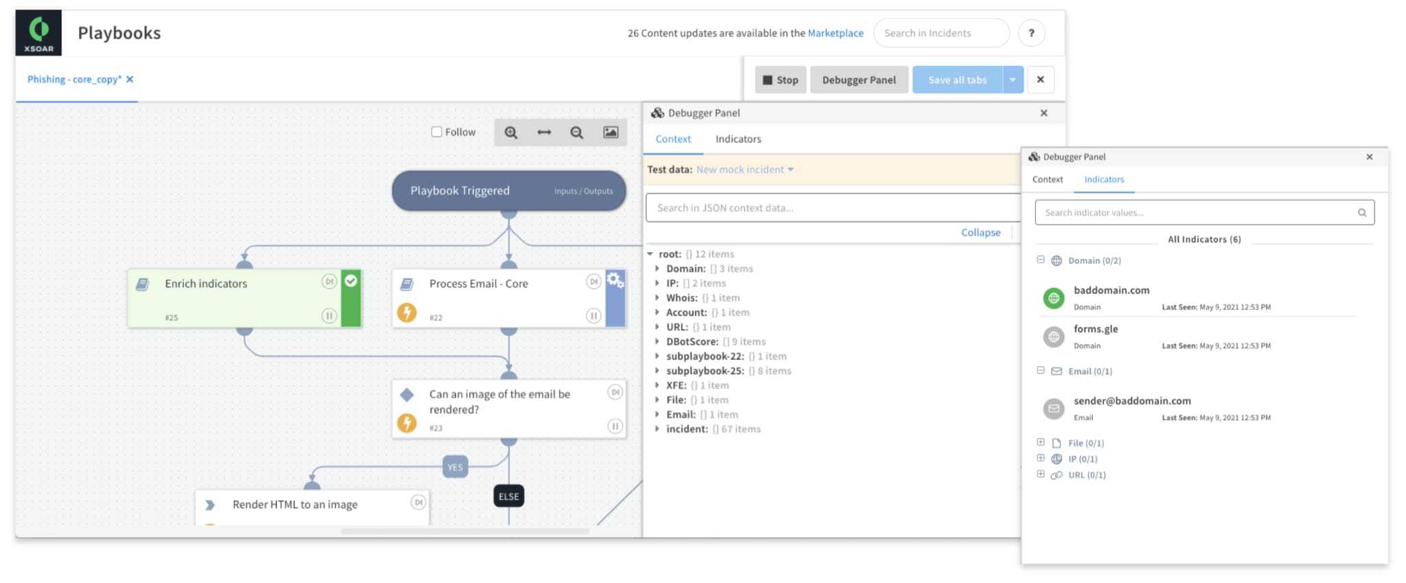 Quick and easy debugging, right from the Playbook Builder