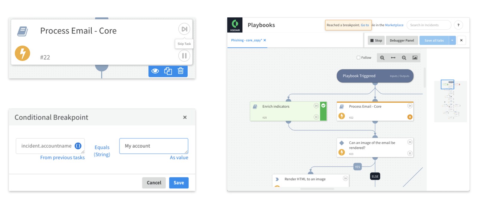 Skip tasks, add breakpoints and conditional tasks