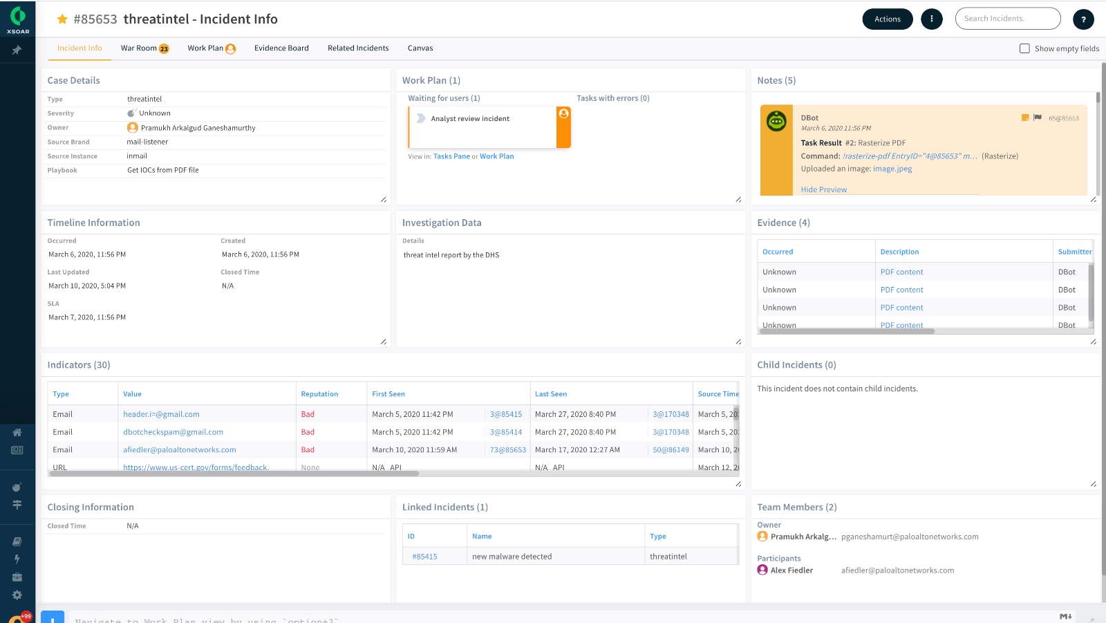  Cortex XSOAR Incident Case Management Dashboard