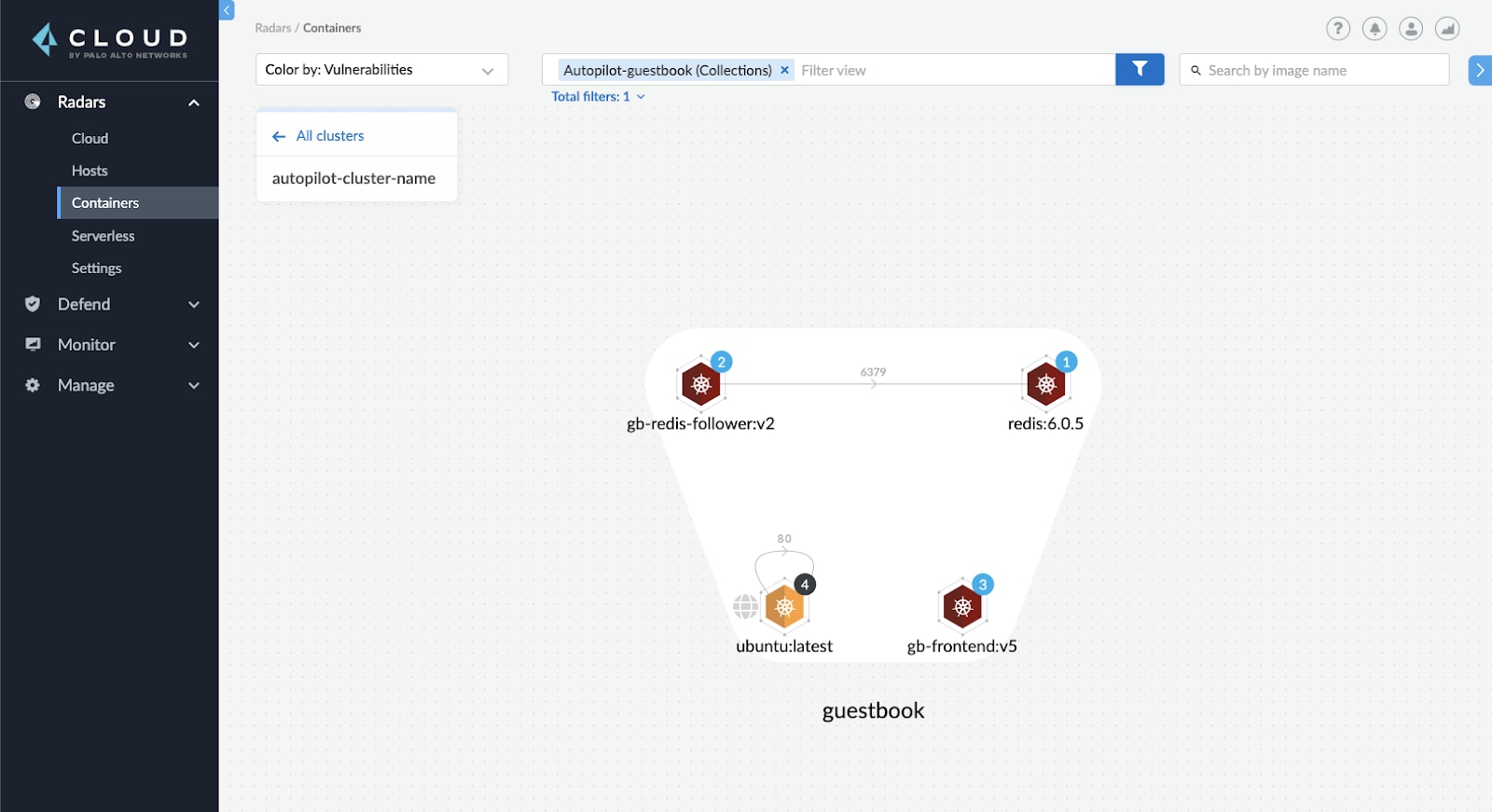 Figure 2. Use Prisma Cloud Radar to monitor, visualize, and navigate through all your Prisma Cloud security data on your cloud environment