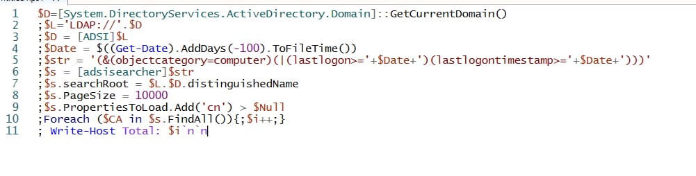 Figure 9. PowerShell LDAP reconnaissance.