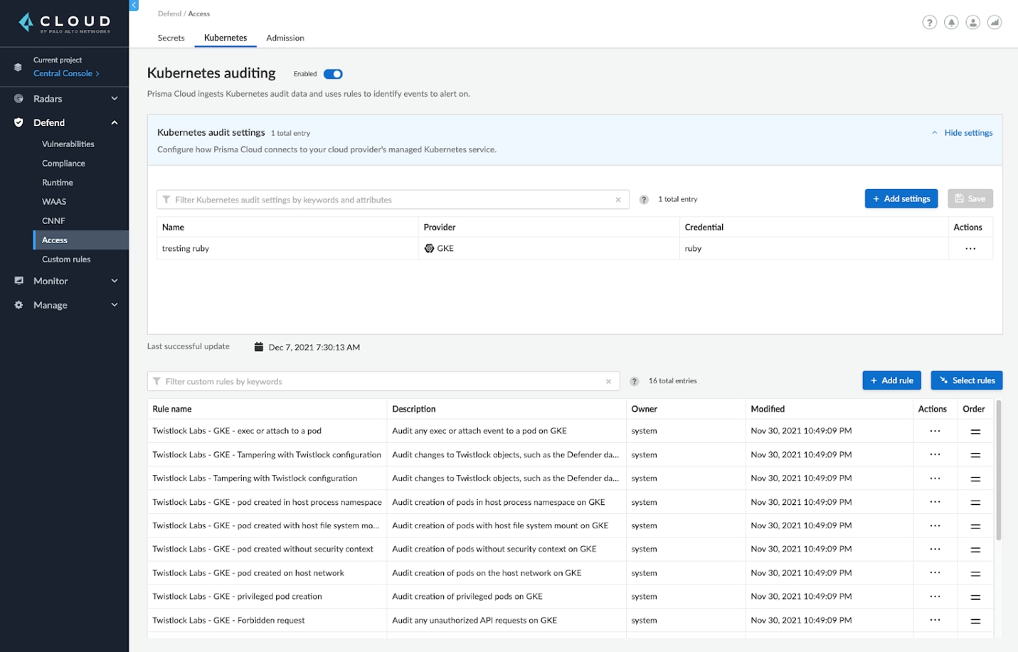 Kubernetes Auditing