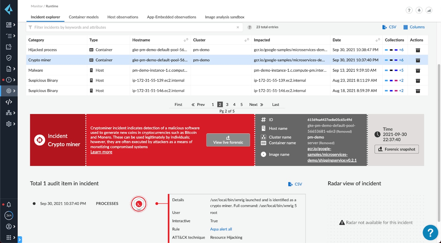 Attempted cryptominer installation blocked