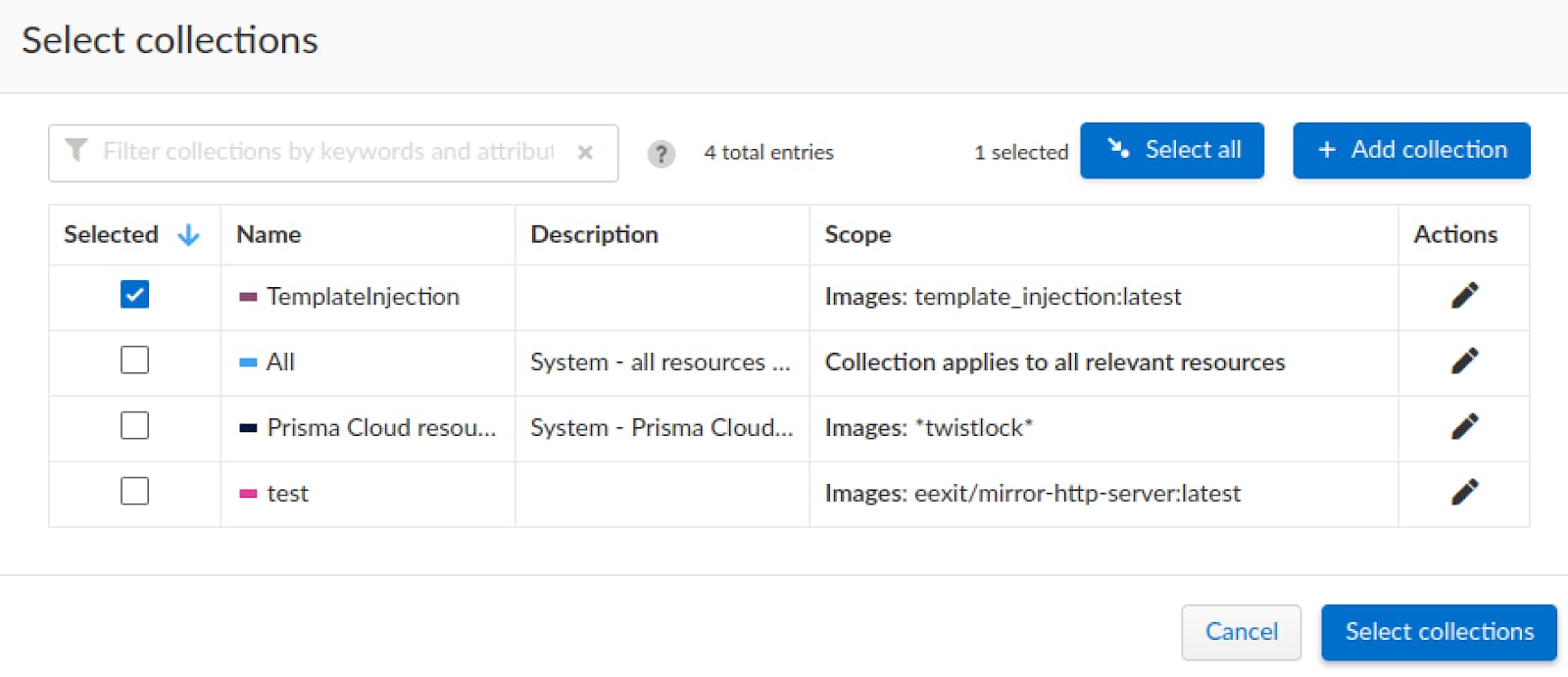 Figure 27. Selecting our newly created collection