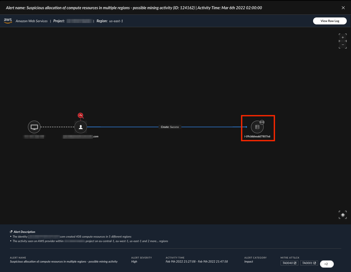 Caption: XCloud feature triggers on suspicious Cryptomining activity
