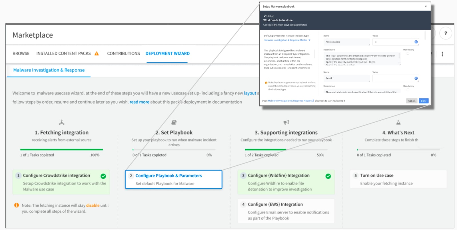 Use case configuration wizard