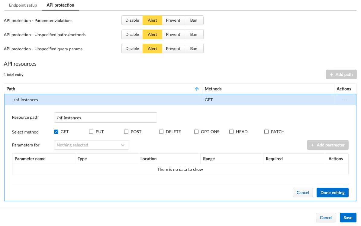 Enabling alerts for any parameter violations, invalid paths, etc.