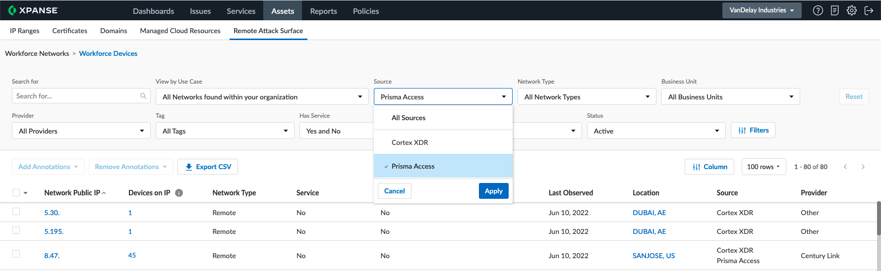 Fig 2: Leverage either Cortex XDR or Prisma Access with Cortex Xpanse to protect your remote workers