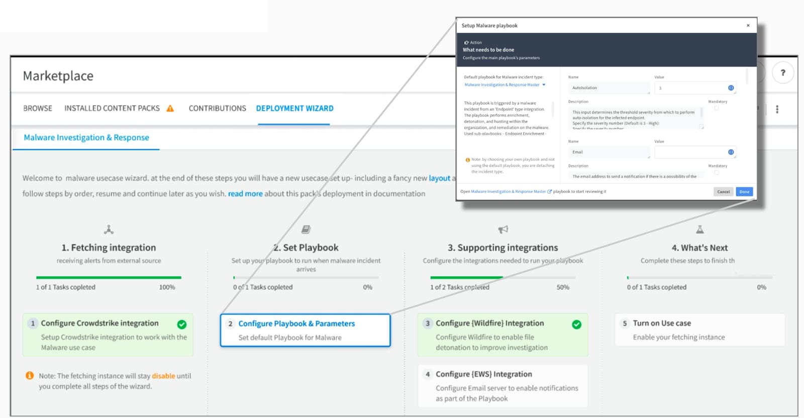 Screenshot of Marketplace Malware Investigation and Response.