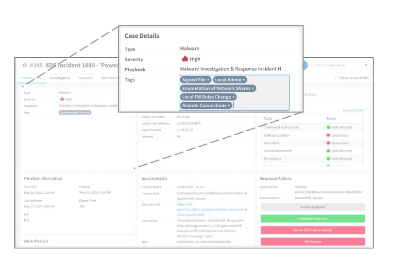 Screenshot of Case Details