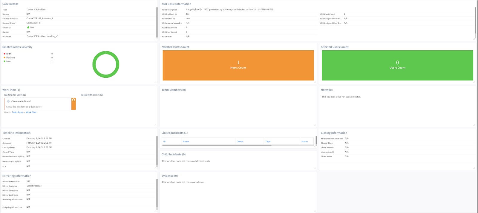 Image 1: Default Cortex XDR layout provided by the content pack