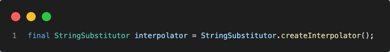 Figure 1. Creating a default interpolator instance