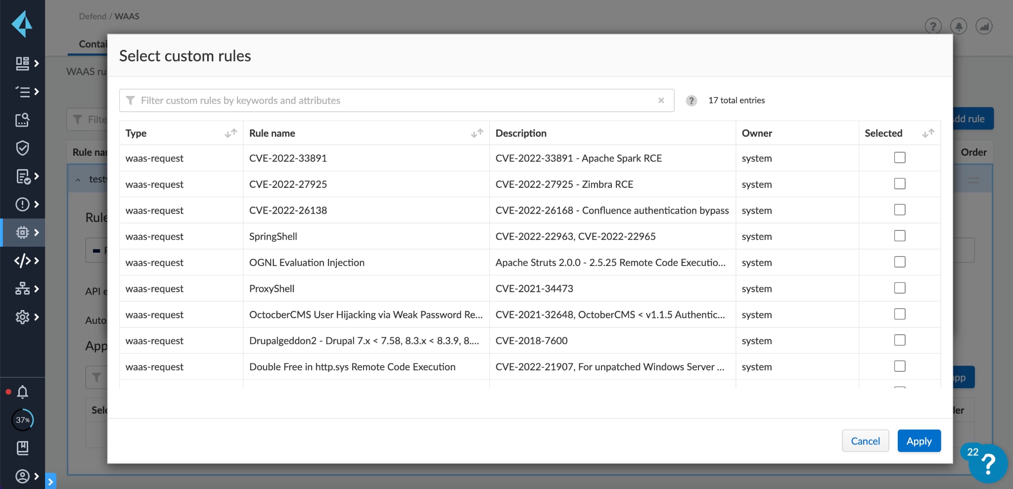 Figure 9. Custom Rules within Prisma Cloud