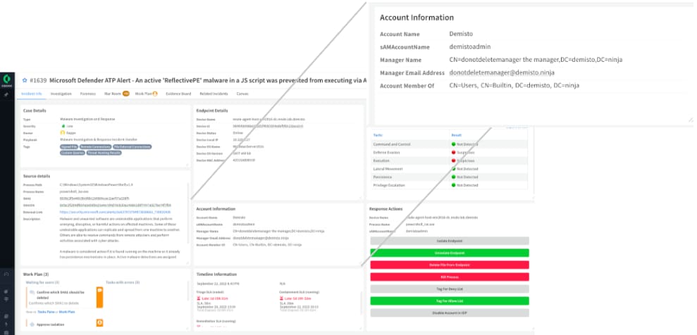 Figure 2: Account Information details in incident view
