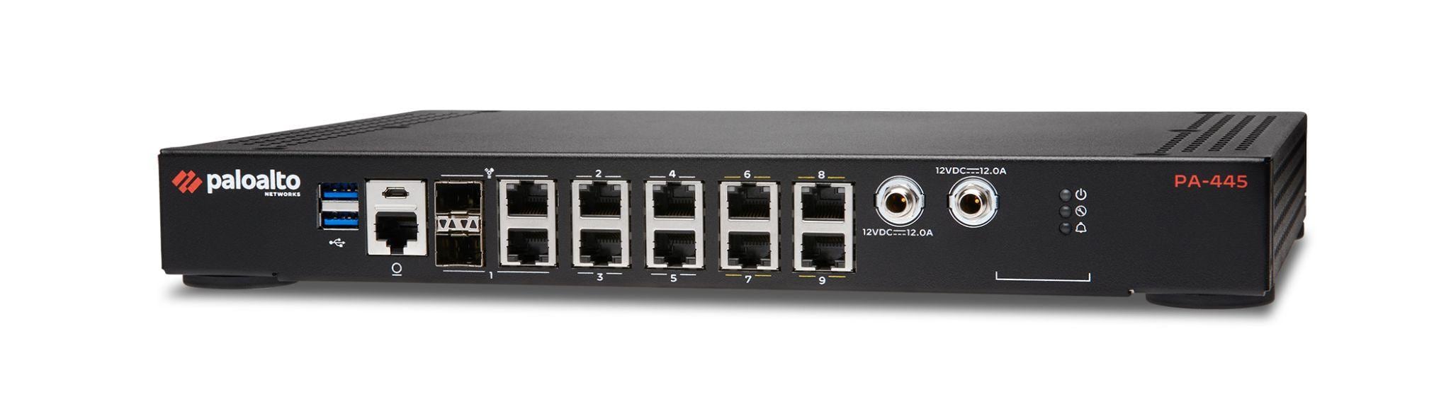 Image of the Palo Alto Networks PA-445 ML-Powered NGFW hardware.