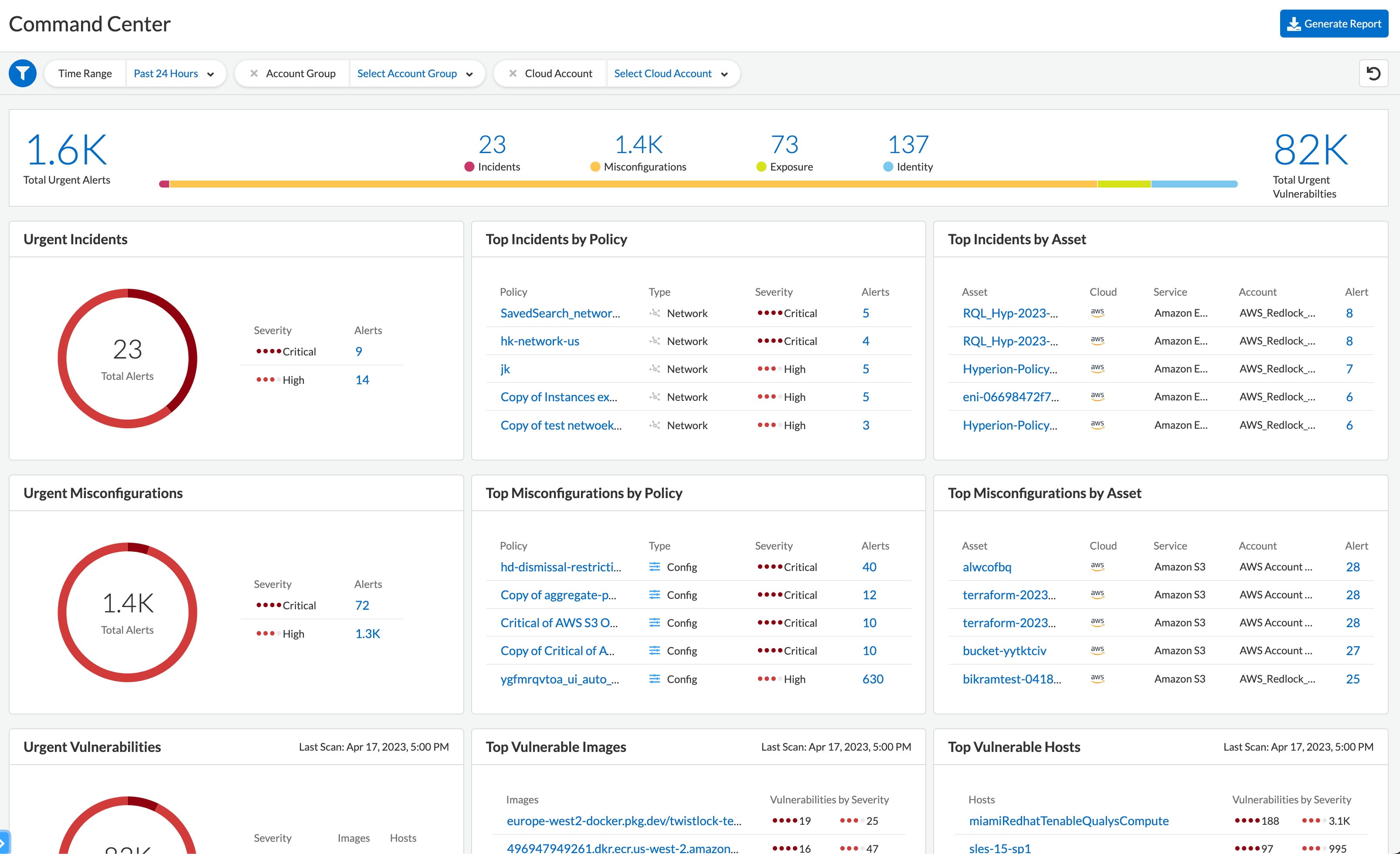 Command Center dashboard