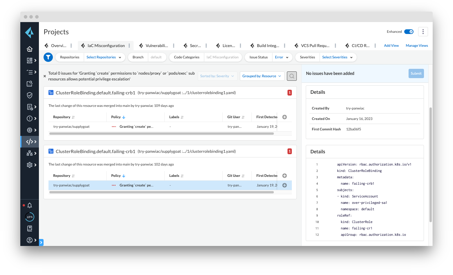 Checkov powers more contextualized findings in Prisma Cloud.