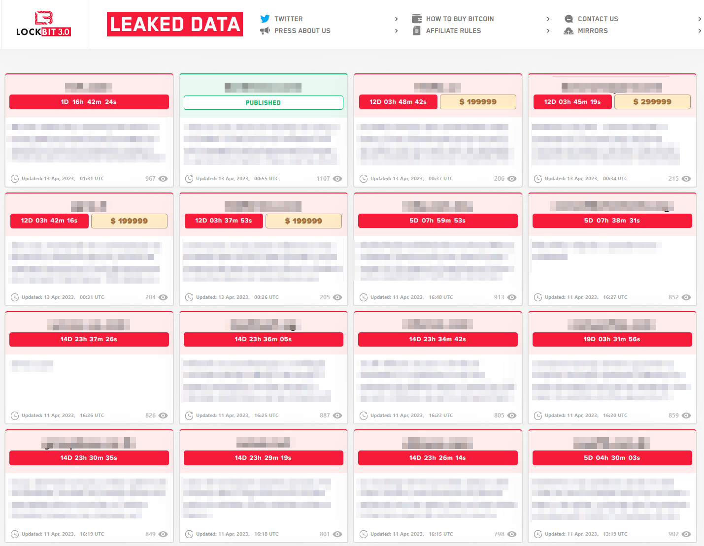 図1. LockBit 3.0のTor webサイト