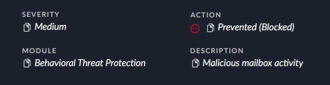 図 9. Cortex XDR および XSIAM が Exchange 管理シェルの悪用を防止したところ