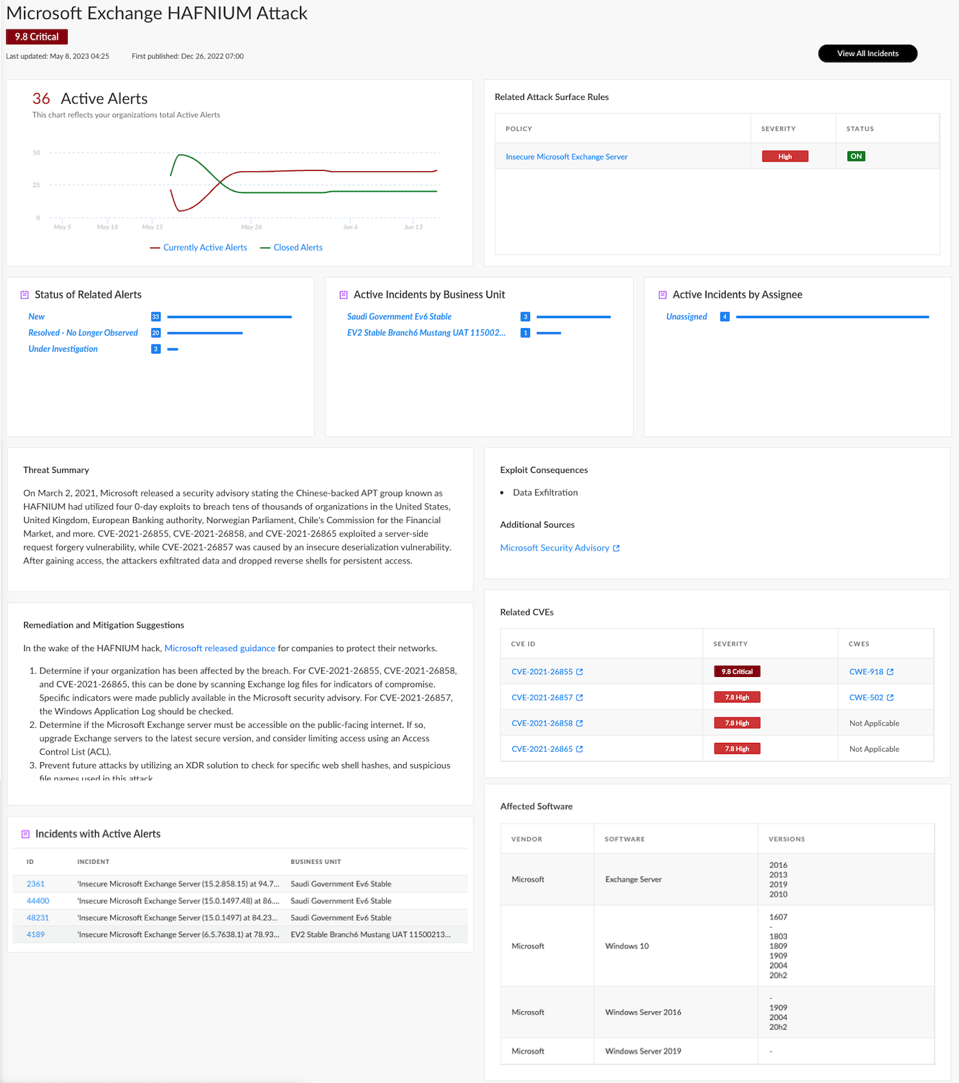 Figure 1: Details view in the new Threat Response Center