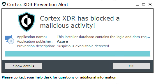 Figure 14. The MSI installer process tree as seen in Cortex XDR in prevent mode