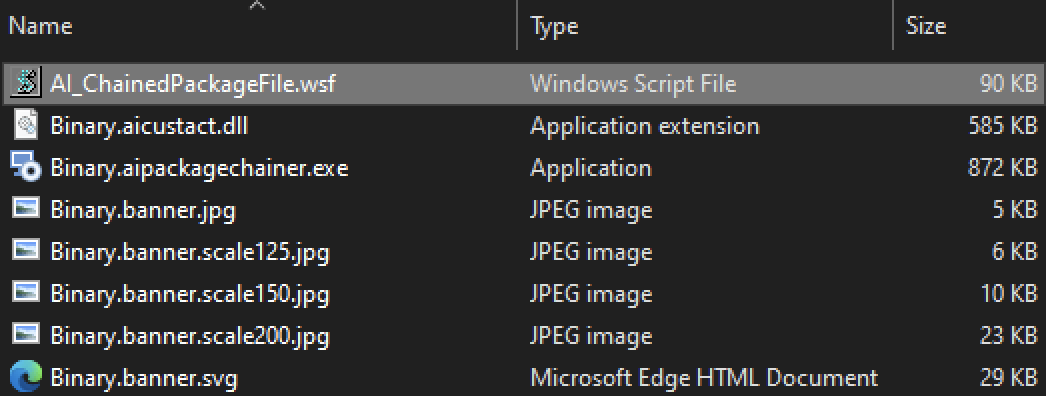 Figure 7. Contents of the MSI installer