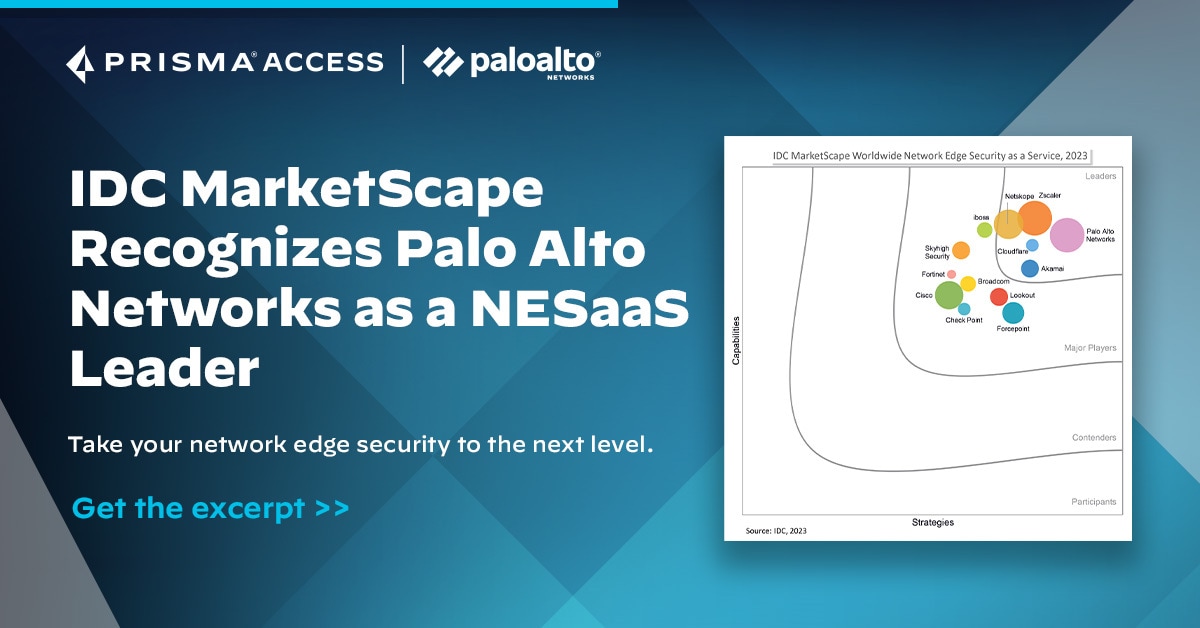 IDC MarketScape Recognizes Palo Alto Networks as a NESaaS Leader