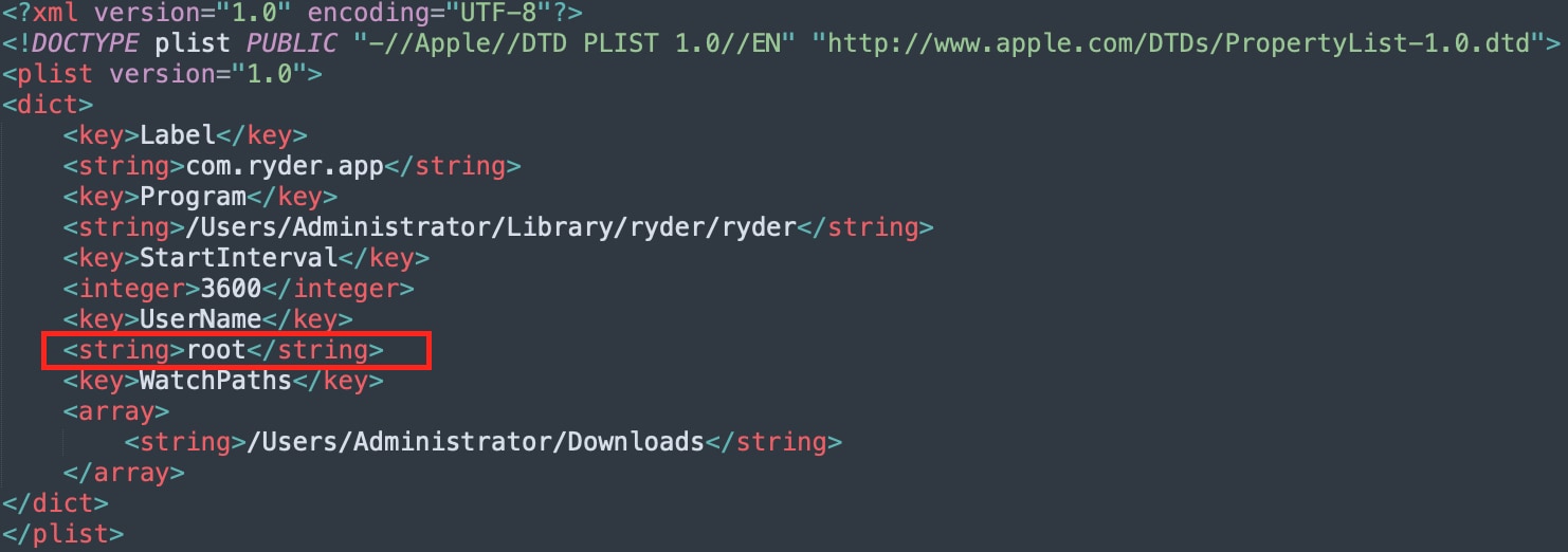 Figure 10. com.ryder.app’s plist file