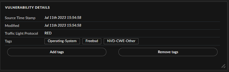 Fig 6: Vulnerability tags