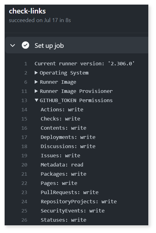 Sample workflow run