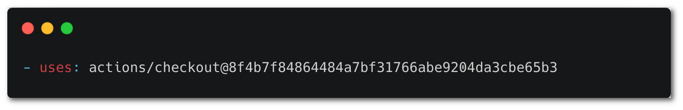 Calling an action using a commit hash