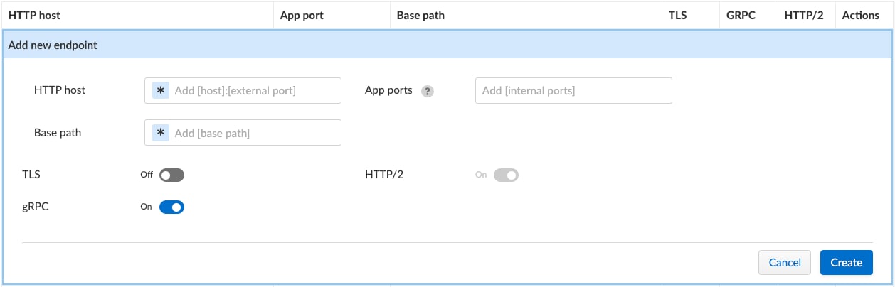 Figure 5. gRPC Support Toggle