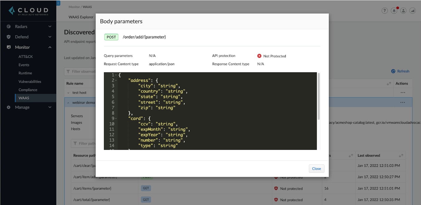 Figure 6. API Request’s Body Parameters