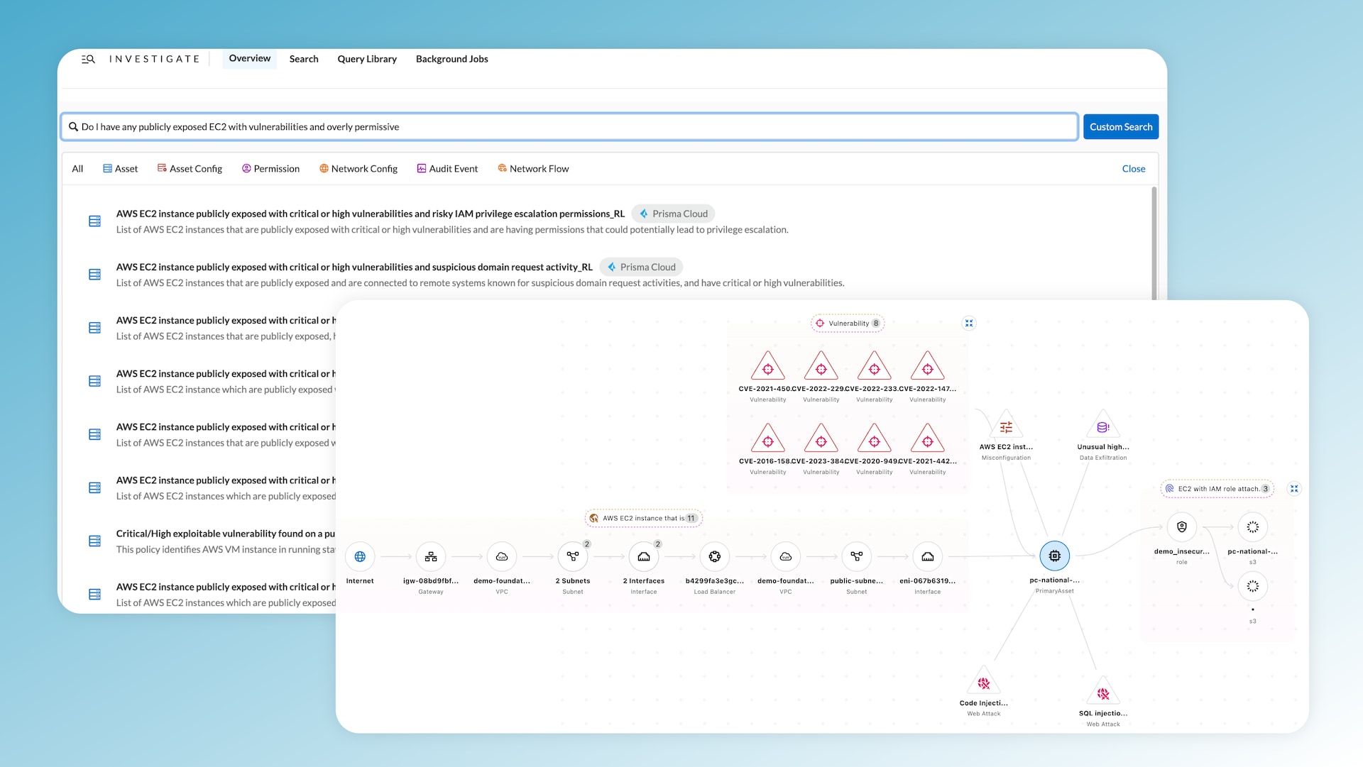 Easily ask questions about code or cloud in a natural language and model the attack path with the Infinity Graph.