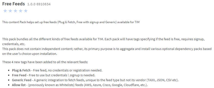Free feeds pack